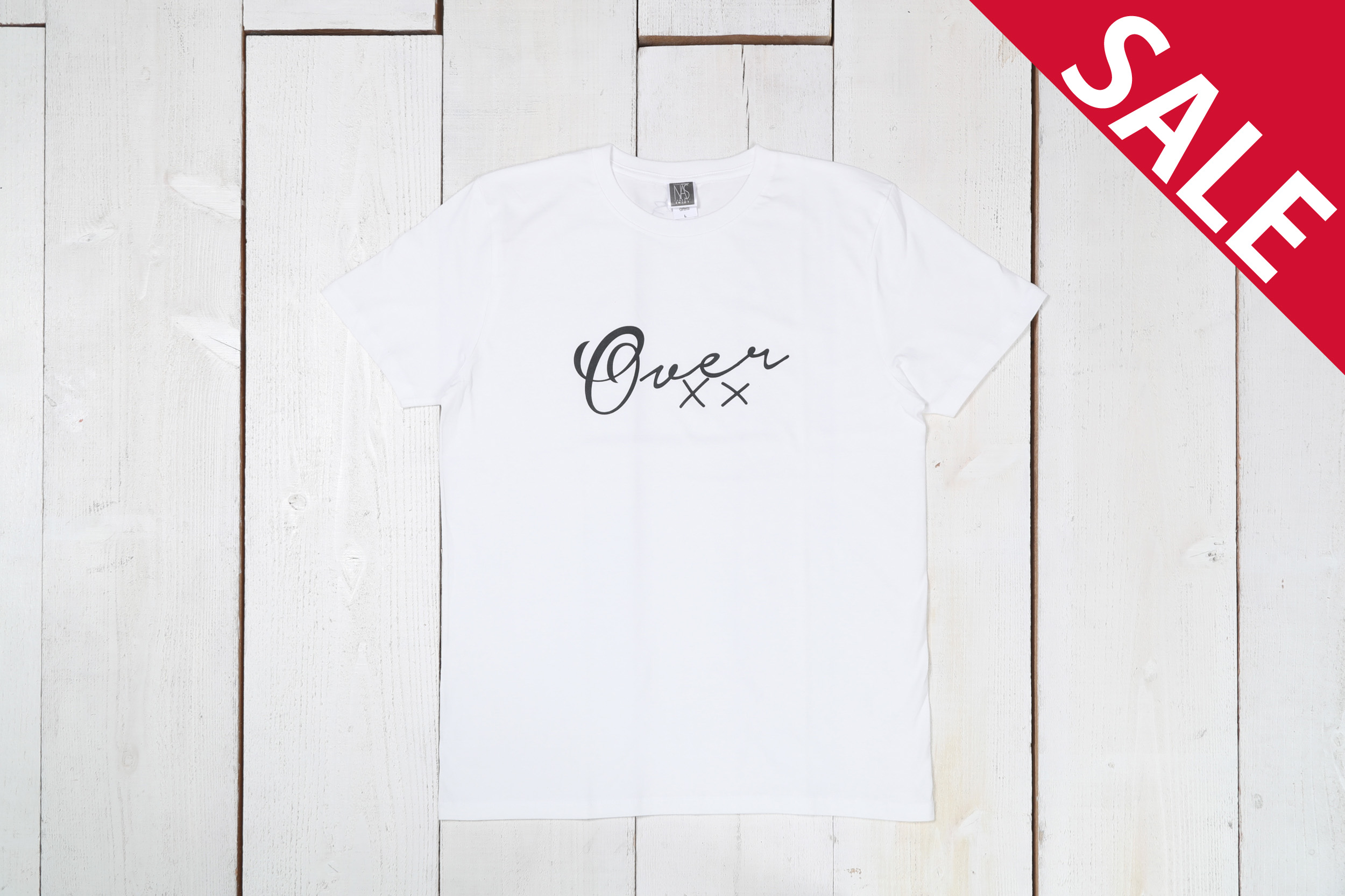 【over】5.0 Oz. T shirt / color:WHITE×BLACK