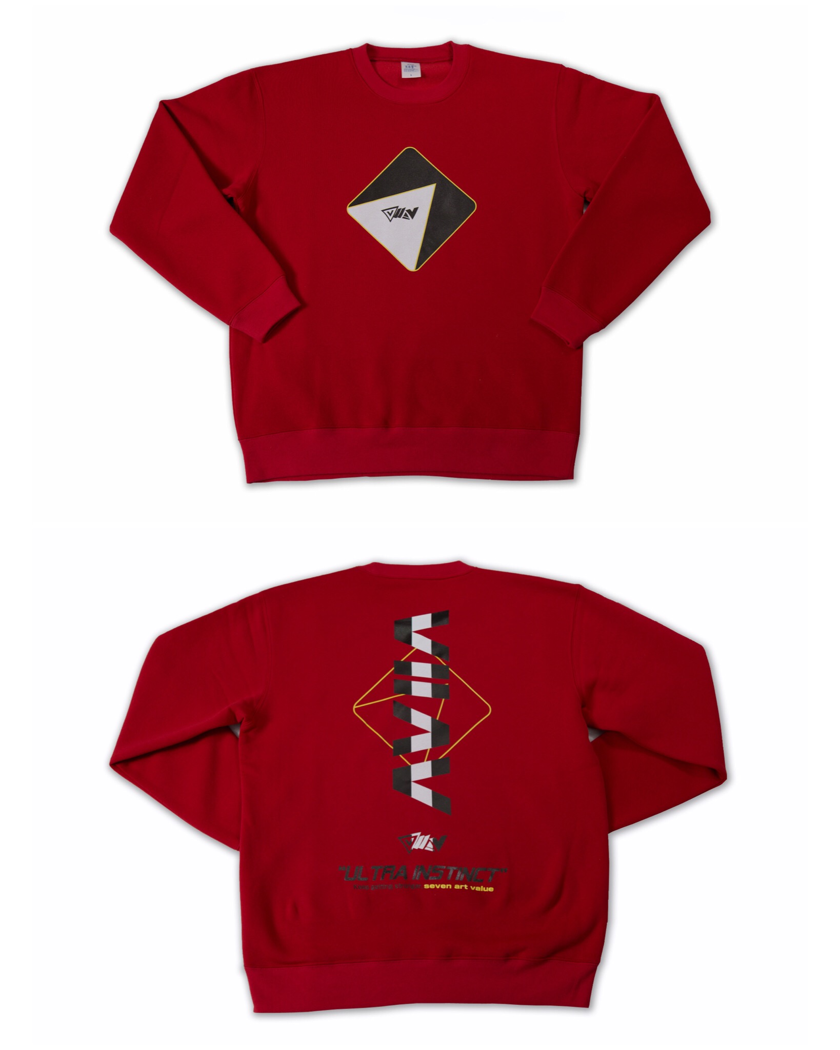 【Seven Art Value】”VIIAV” racing logo 10.0 Oz. crew neck / color: RED
