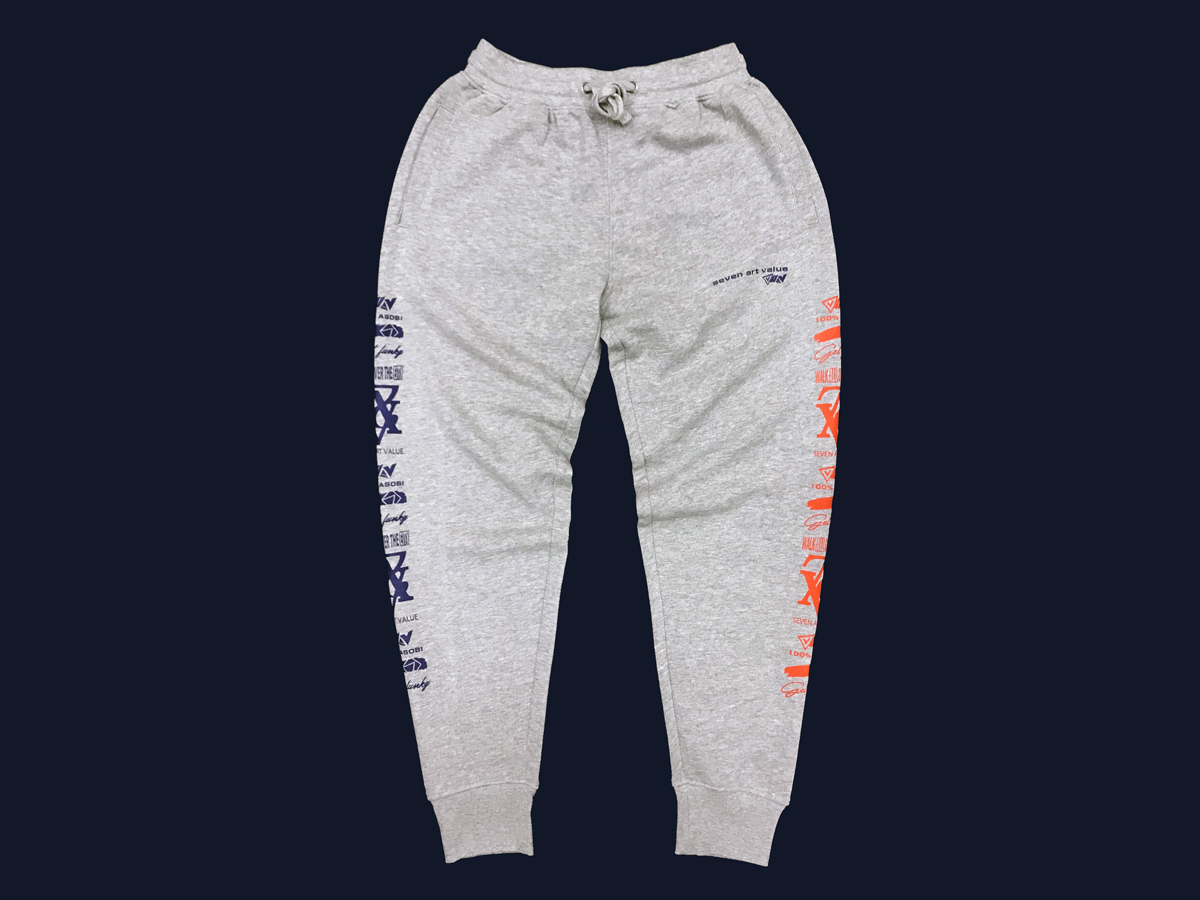 【Seven Art Value】”side logo”  Sweat pants / color: h.gray×navy×red